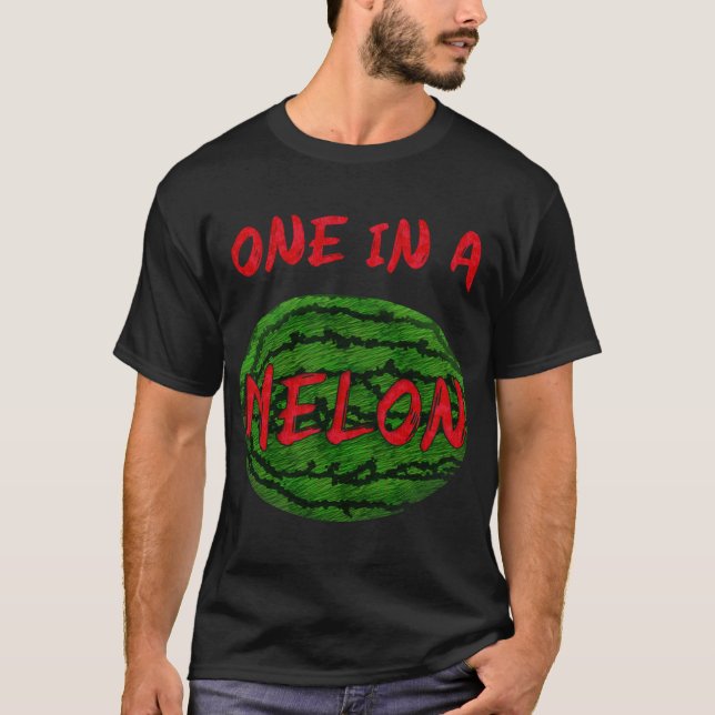 Camiseta Um Em Um Melão Melancia Melancia Engraçada Fruta (Frente)