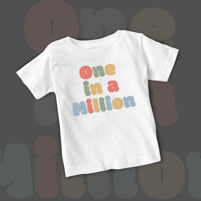Camiseta Um em um milhão - Camisa-bebê | DP7Art (birthday gift, unique t shirt, for kids, imperials, colorful, white t shirt, unique gift, million. )