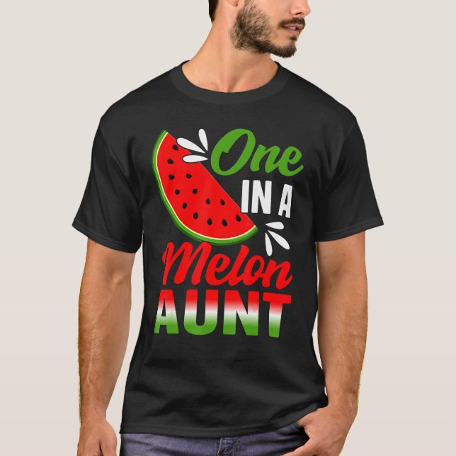 Camiseta Um Em Um Par De Aniversário Da Família Melon Aunt  (Frente)