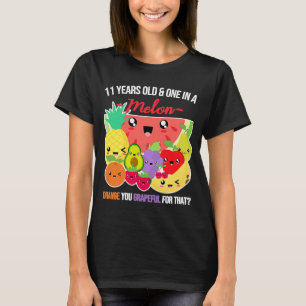 Camiseta Um em uma Fruta Melon dizendo 11 a aniversário de