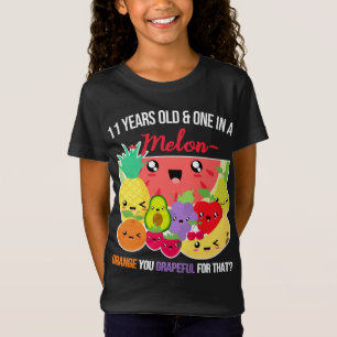 Camiseta Um em uma Fruta Melon Engraçado Dizendo 11 no Aniv