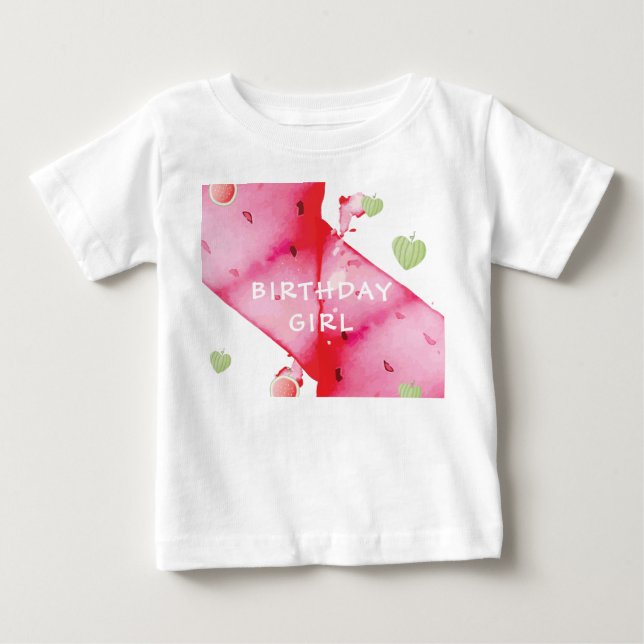 Camiseta Um em uma garota de aniversário linda de melão (Frente)