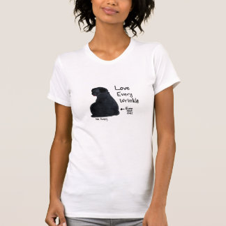 Camiseta Um enrugamento do Pug a tempo (Pug preto)
