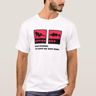 Camiseta Um entusiasta da pesca que ama a sua esposa