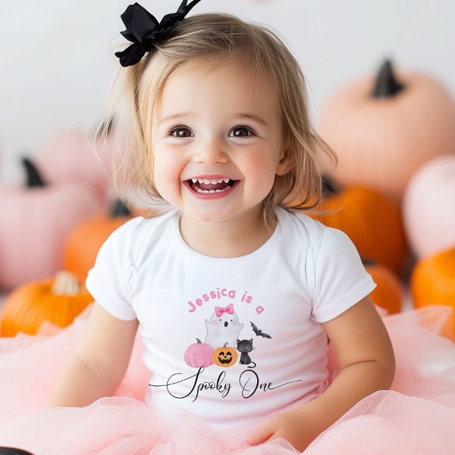 Camiseta Um Espantoso Aniversário de Halloween rosa pequeno (Criador carregado)