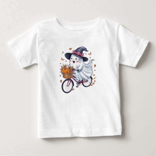 Camiseta Um fantasma andando de bicicleta (Frente)