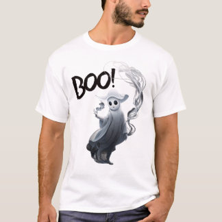 Camiseta Um fantasma em sua mão fumante