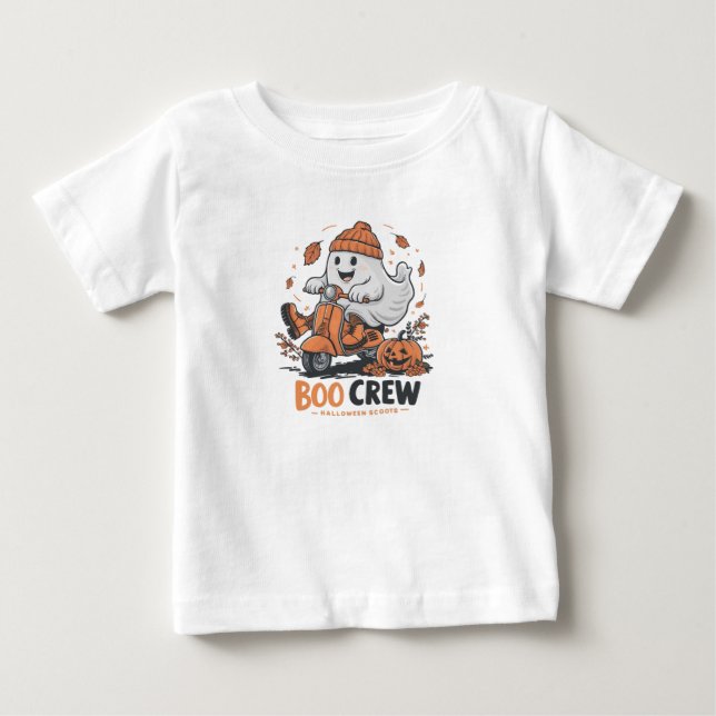Camiseta Um fantasma lúdico andando de patinete (Frente)