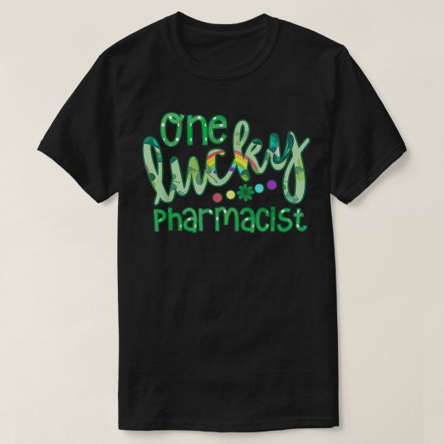 Camiseta Um Farmacêutico Farmacêutico Sortudo Farmácia Esqu (Frente do Design)