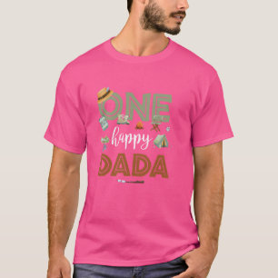 Camiseta Um Feliz Camper Dada Primeiro Festa de Aniversário