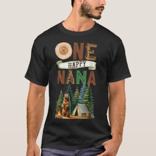 Camiseta Um Feliz Urso de Acampamento da Nana no Primeiro A