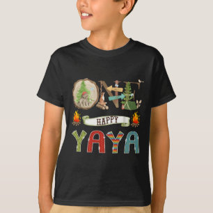 Camiseta Um Feliz Urso de Acampamento de Aniversário de 1 A