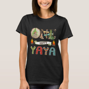 Camiseta Um Feliz Yaya Acampador Urso de 1º Aniversário de 