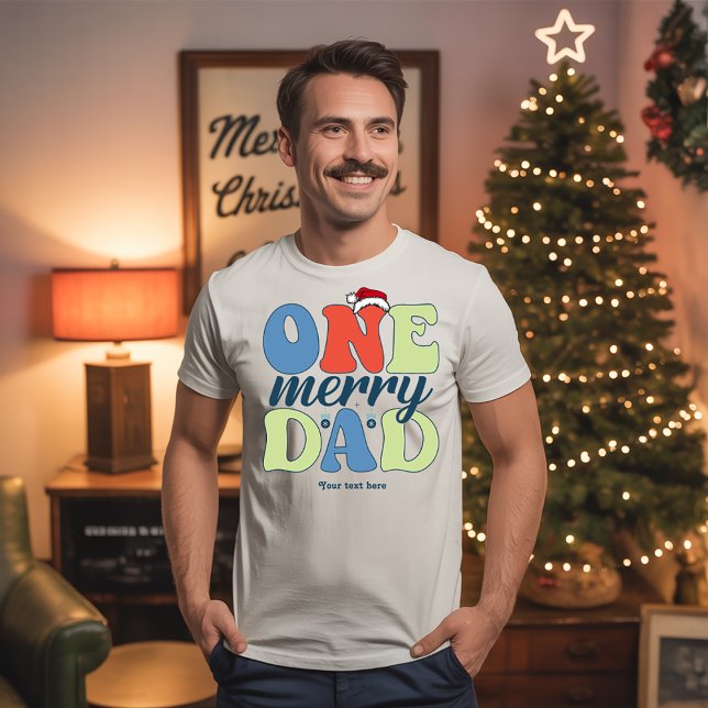 Camiseta Um feriado de Natal engraçado para Pai de Feliz (One Merry Dad Funny Christmas Holiday T-Shirt)