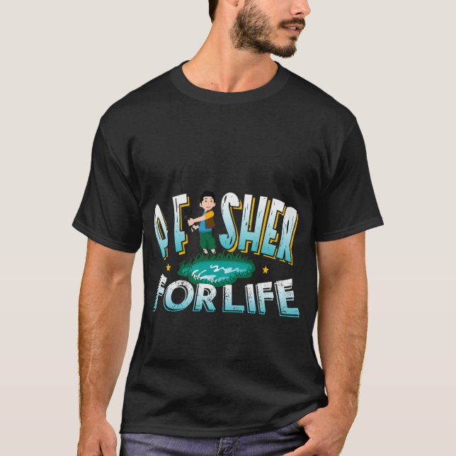 Camiseta Um Fisher Para Desenho de Vida - Ideia de Presente (Frente)