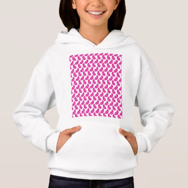 Camiseta um fundo rosa e branco com um padrão (Frente)