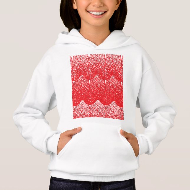Camiseta um fundo vermelho e branco com muitos pontos (Frente)