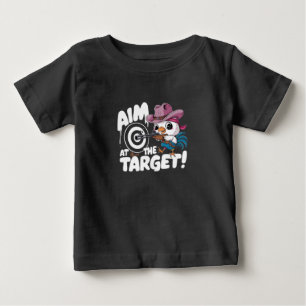 Camiseta Um galo apontando um rifle de tiro