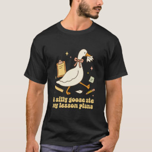 Camiseta Um Ganso Bobo Comeu Meu Plano de Aula Desenho do P