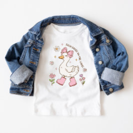 Camiseta Um Ganso Bobo Rosa Aniversário de 1 Ano
