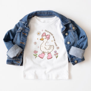 Camiseta Um Ganso Bobo Rosa Aniversário de 1 Ano