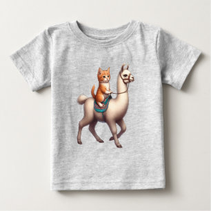 Camiseta Um gatinho Fofinho a andar Fluffy Llama, Cat e Lla