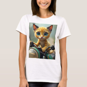 Camiseta Um gato amarelo com orelhas pretas e olhos azuis g