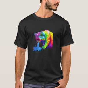 Camiseta Um Gato Arco-Íris Pop Vomitando
