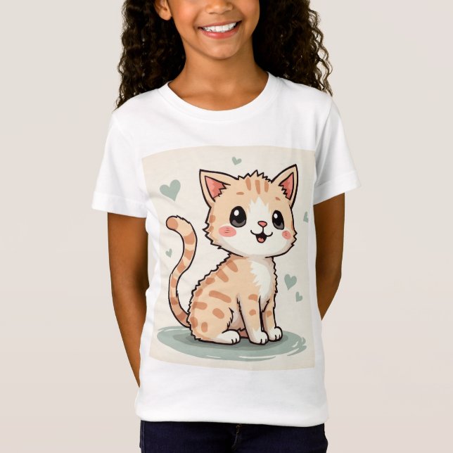 Camiseta um gato bonito (Frente)