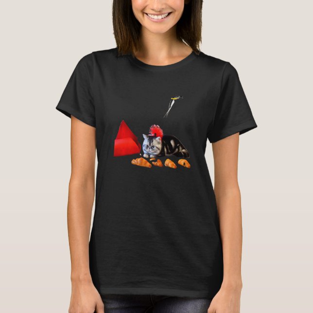 Camiseta Um gato bonito e humorístico meme (Frente)