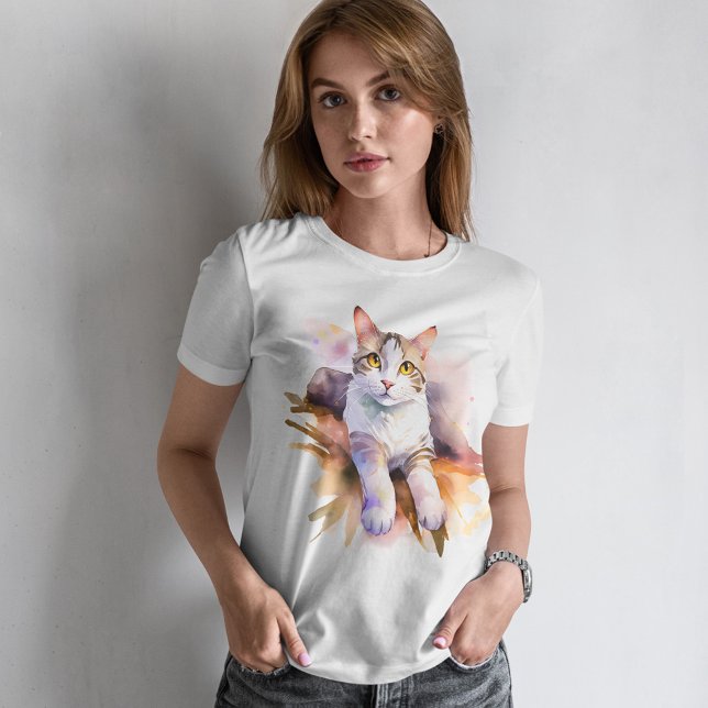 Camiseta Um Gato Chamado Marble - Estilo de Aquarela (Criador carregado)