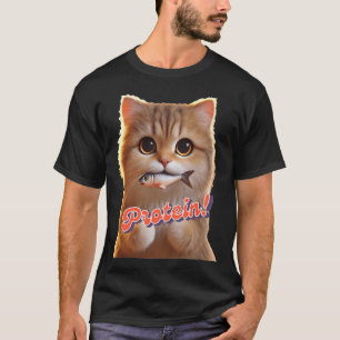 Camiseta Um gato com sua refeição