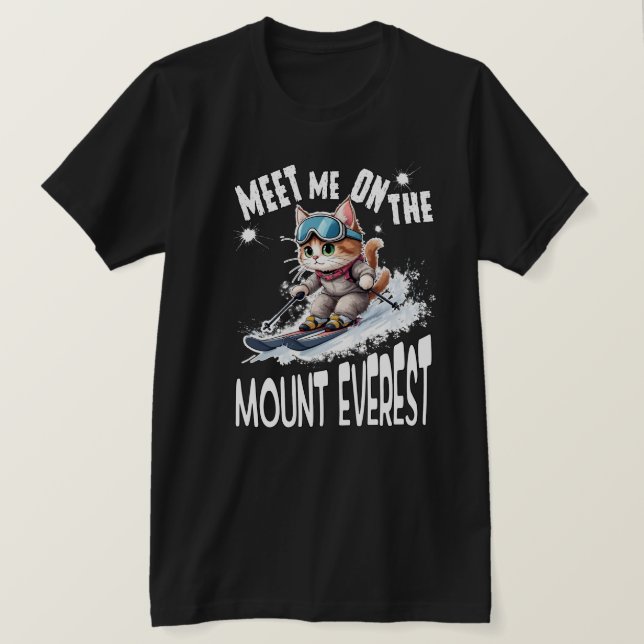 Camiseta Um gato de aventura sem medo. Masculino (Frente do Design)