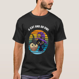 Camiseta Um Gato E Uma Coruja