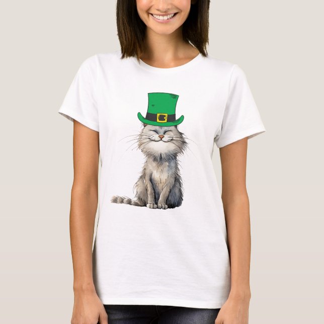Camiseta Um gato irlandês feliz (Frente)