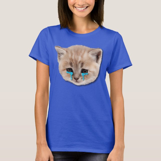 Camiseta Um Gato Triste Que É Azul Felino (Frente)