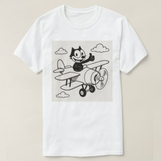 Camiseta Um Gato Voando Um Avião