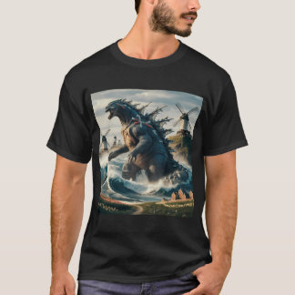 Camiseta Um gigantesco Kaiju Titan holandês, emergente do o