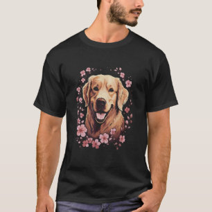 Camiseta Um Golden Retriever cercado por Cerejeira em Flor