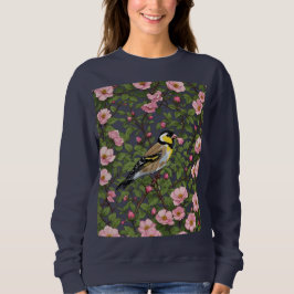 Camiseta Um Goldfinch Oriental Entre Ros Selvagens Cor-De-R