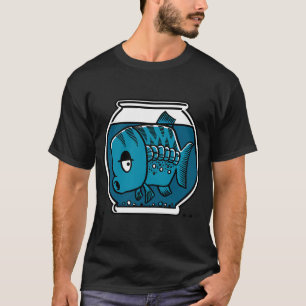 Camiseta Um grande peixe numa tigela pequena