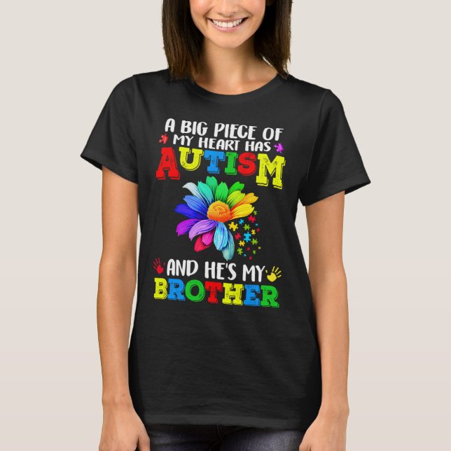 Camiseta Um Grande Tem Autismo E Ele É Meu Irmão (Frente)