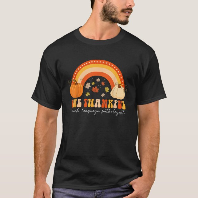 Camiseta Um Grato Professor SLP Abóbora Arco-Íris Outono Do (Frente)