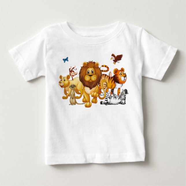 Camiseta Um grupo de animais selvagens (Frente)