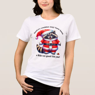 Camiseta Um guaxinim alegre celebrando o Natal em estilo