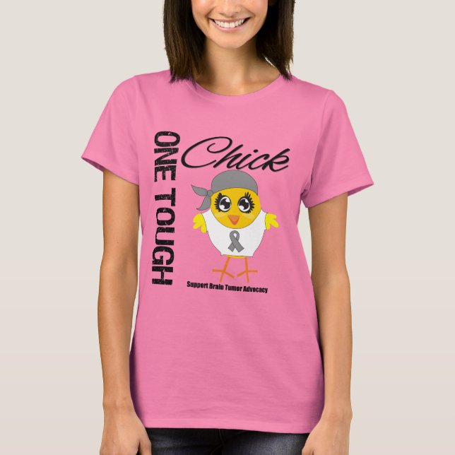 Camiseta Um Guerreiro do Tumor do Cérebro de Um Pintinho Du (Frente)