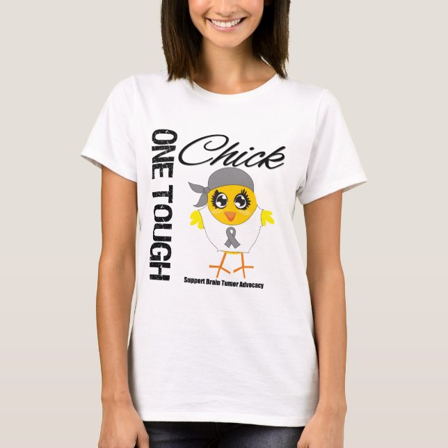 Camiseta Um Guerreiro do Tumor do Cérebro de Um Pintinho Du (Frente)