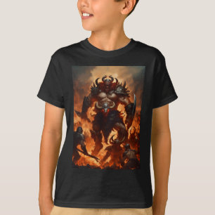 Camiseta Um guerreiro monstro com a cabeça de um ram 2