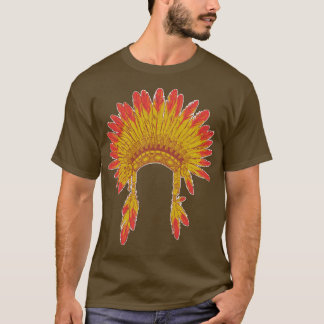 Camiseta Um Headdress de penas dos chefes