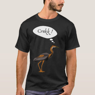 Camiseta Um Herão Roxo pensando em aventura no poço